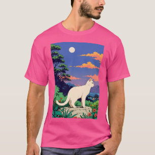 Camiseta Sussurros De Zen Cat Poster 80S Anime Japan Landsc
