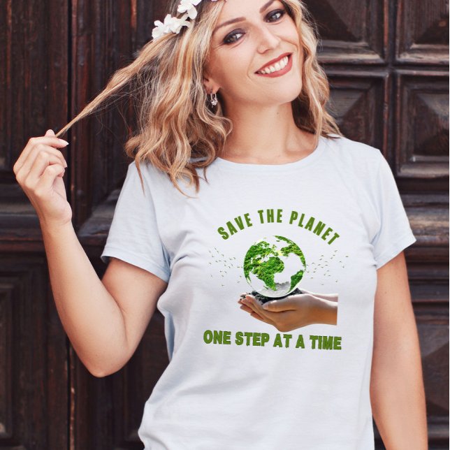 Camiseta Sustentabilidade ambiental "Salvar o planeta" (Criador carregado)