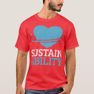 Camiseta Sustentabilidade Grande Belo Coração Azul Com Estr