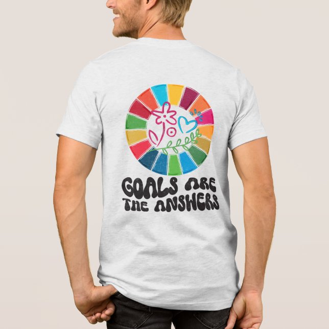 Camiseta Sustentavelmente estilizado: Objetivos, Graça e Vi (Verso)