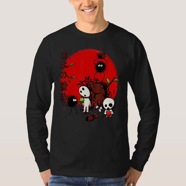 Camiseta Susuwatari E Kodama Fantasmas Japoneses Spooky Hal (Frente)