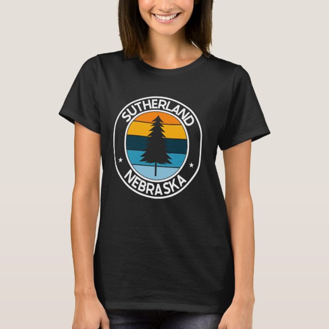 Camiseta Sutherland Nebraska NE USA City Pride Retro Sunset (Frente)