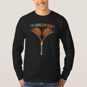 Camiseta Sutiã de Coco Colorido de Verão Pare de Olhar para