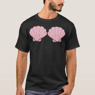 Camiseta Sutiã de Concha de Sereia Fantasia para Meninas e 