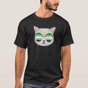 Camiseta Sutil Gato Aromântico Lgbtq Aro Flag Prid Aromânti