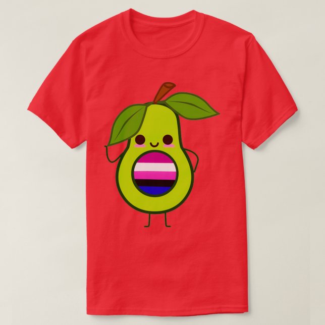 Camiseta Sutil Genderfluido Avocado genderfluido gênio abac (Frente do Design)