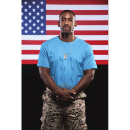 Camiseta Sutil Kamala Harris. Flores. Cinza e Azul