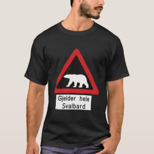 Camiseta Svalbard Polar Bear Sinal Gjelder Noruega