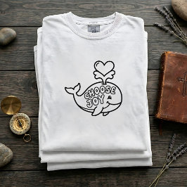 Camiseta SVG Baleia Escolha Alegria para Crianças