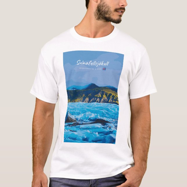Camiseta Svínafellsjökull, Islândia - Vista da Geleira (Frente)