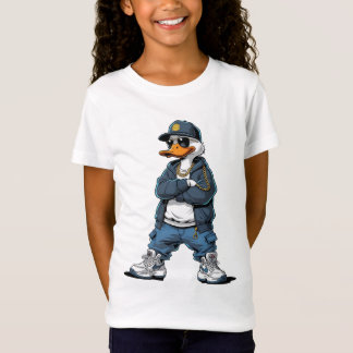 Camiseta Swag Cartoon Duck with Gold Chains and Hoodie