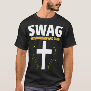 Camiseta SWAG Serve Culto e Glória Cruz Vermelha Cristão