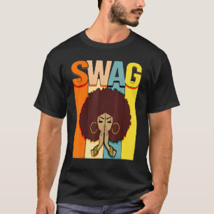 Camiseta Swag Vintage Melanin Afro Mulher Rainha Negra Hist