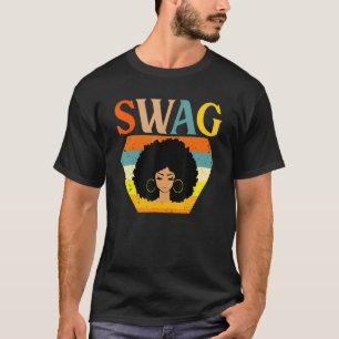 Camiseta Swag Vintage Melanin Afro Mulher Rainha Negra Hist