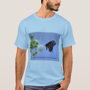 Camiseta Swallowtail preto em Buttonbush - T de HNWR
