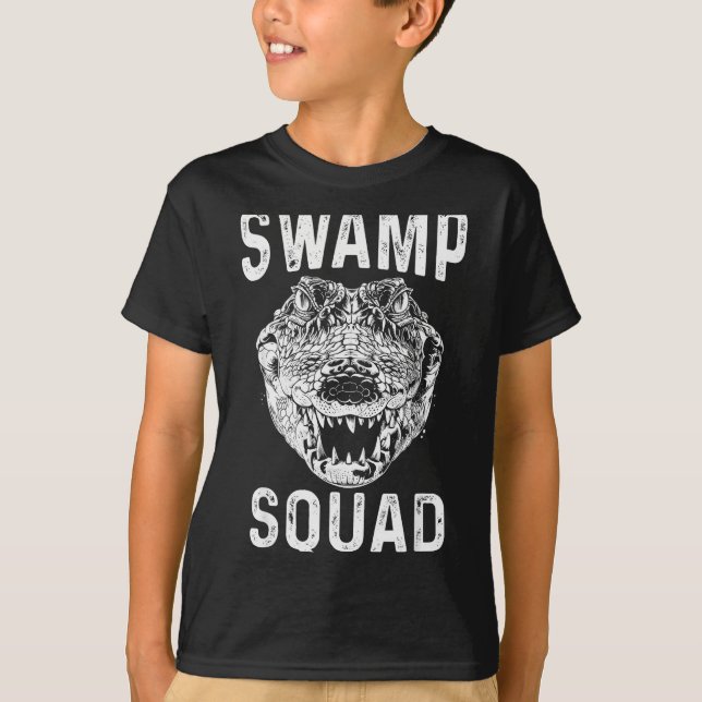 Camiseta Swamp Alligator Squad Reptile Gator Lovers Funny  (Frente)