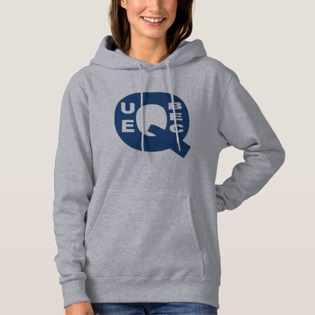 Camiseta Sweat à capuche gris femme  DESIGN QUEBEC (Frente)