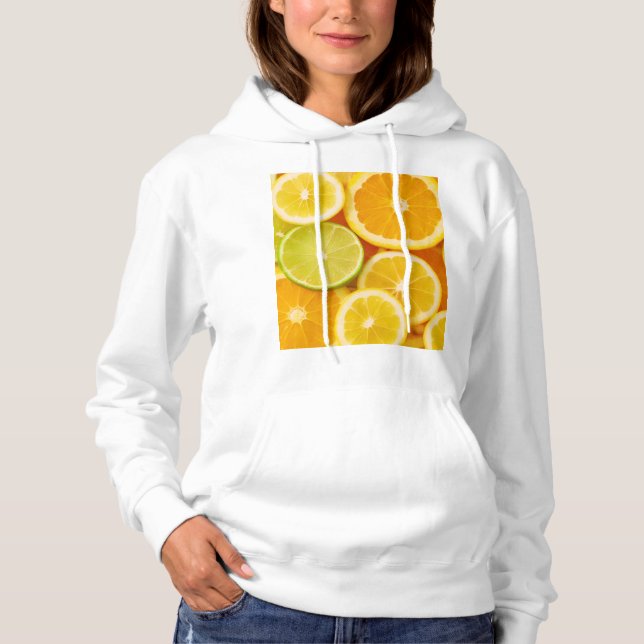 Camiseta Sweat à capuche motif agrumes frais – Citron, oran (Frente)