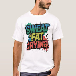 Camiseta Sweat Is Fat Crying Bold Gym Humor Motivation Art