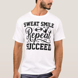 Camiseta Sweat Smile Repeat Succeed - Negrito Itál