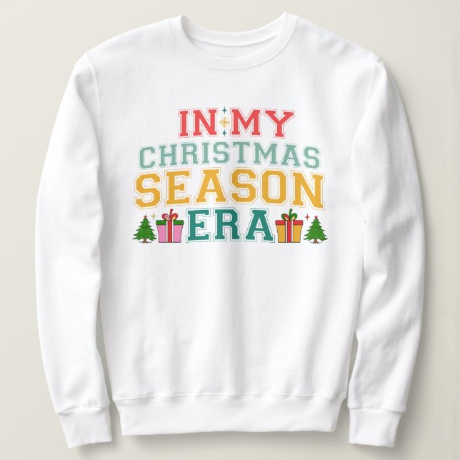 Camiseta Sweater da faculdade de época da época de natal (Frente do Design)