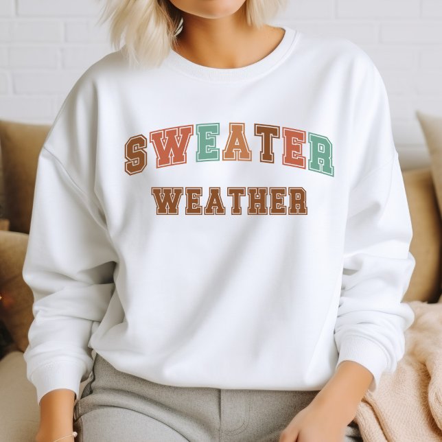 Camiseta Sweater Weather Trendy Queda Varsity Sweatshirt (Criador carregado)
