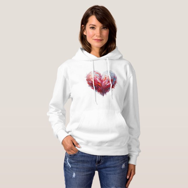 Camiseta Sweatshirt básica de capuz - O amor é uma arte (Frente Completa)