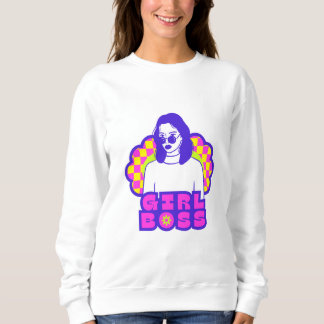 Camiseta Sweatshirt Básica Girl Boss Cor Branca