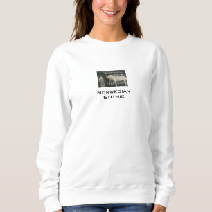 Camiseta Sweatshirt Branca De Foto Gótica Norueguesa