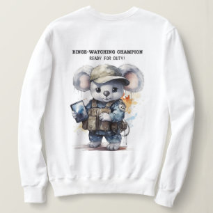 Camiseta Sweatshirt Branca de Koala, Cute Koala, para amant