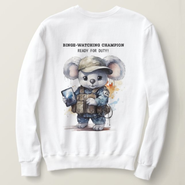 Camiseta Sweatshirt Branca de Koala, Cute Koala, para amant (Verso do Design)