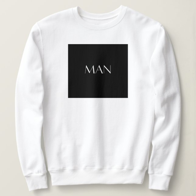 Camiseta Sweatshirt com Assinatura MAN (Frente do Design)