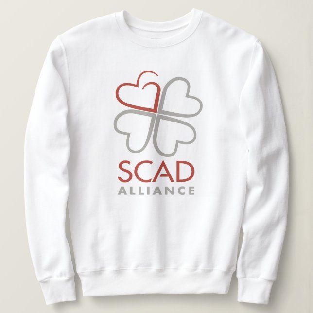 Camiseta Sweatshirt da Aliança SCAD - Branca (Frente do Design)