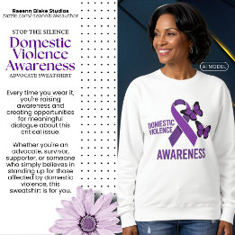 Camiseta Sweatshirt de conscientização sobre violência domé