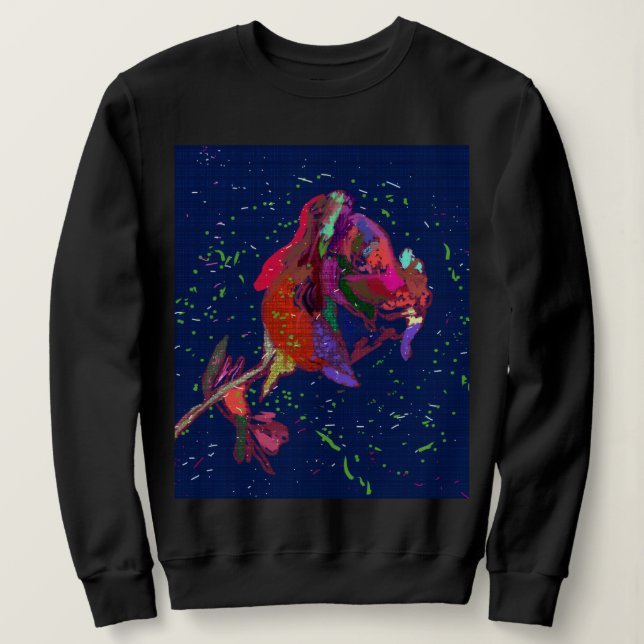 Camiseta Sweatshirt De Flor De Cor Brilhante (Frente do Design)