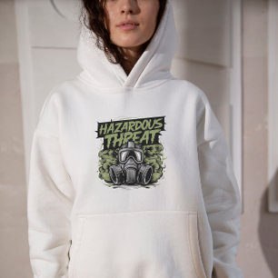 Camiseta Sweatshirt de Hoodie Hoodie, Preta e Verde, Ameaça