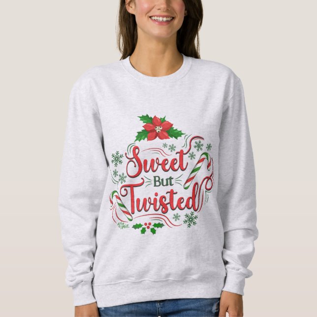 Camiseta Sweatshirt De Natal Doce Mas Torta (Frente)