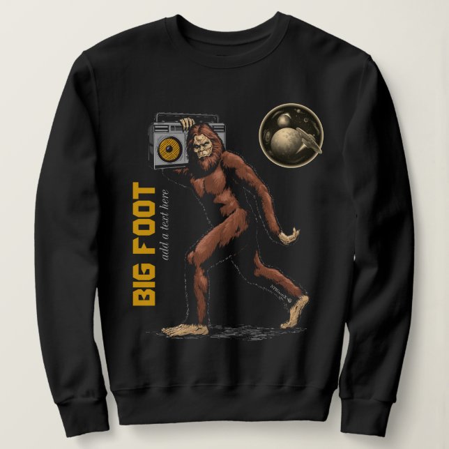 Camiseta Sweatshirt De Pé Grande (Frente do Design)