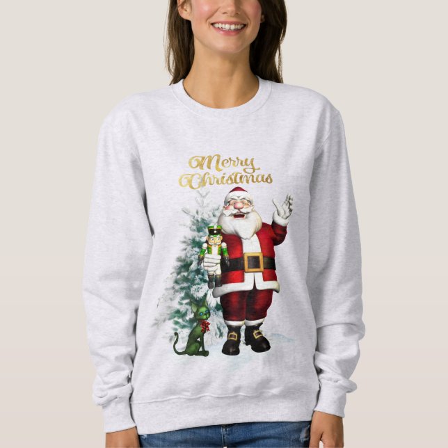 Camiseta Sweatshirt de Santa Claus Divertido (Frente)