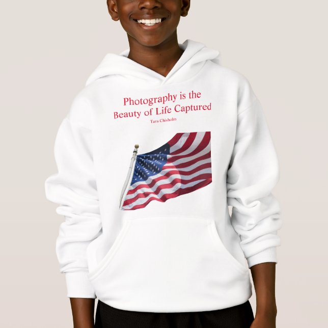 Camiseta Sweatshirt de vara de bandeiras americanas (Frente)