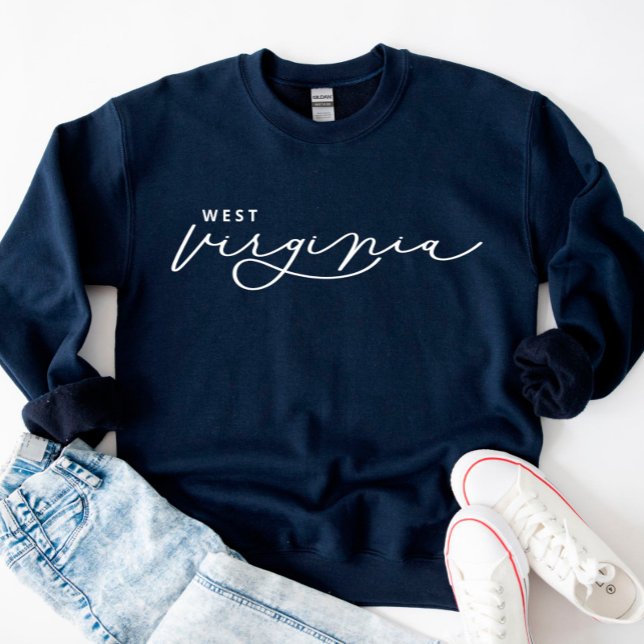 Camiseta Sweatshirt do Estado das Mulheres de Script na Vir (Criador carregado)