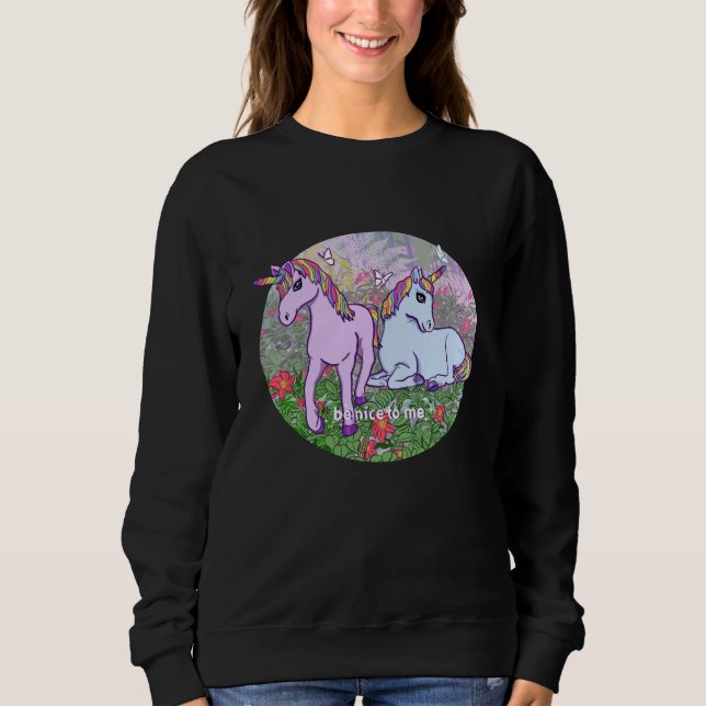 Camiseta Sweatshirt do Jardim Unicorn (Frente)