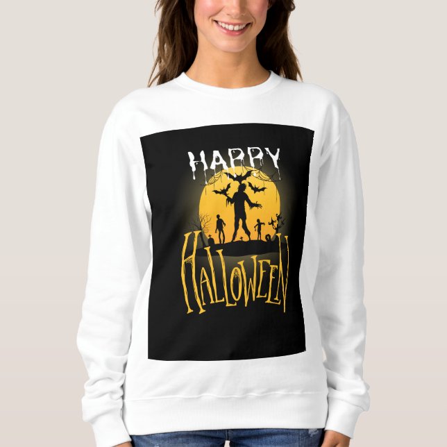 Camiseta Sweatshirt Feliz de Halloween (Frente)