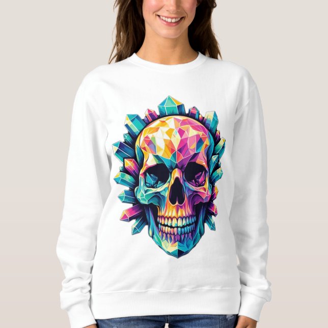Camiseta Sweatshirt Grega e Colorida Crystal Skull (Frente)