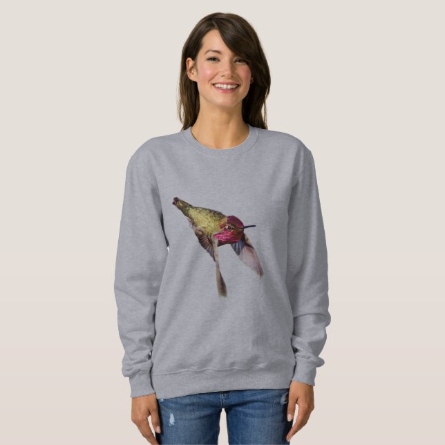 CAMISETA SWEATSHIRT - HUMMINGBIRD IN FLIGHT (Frente Completa)