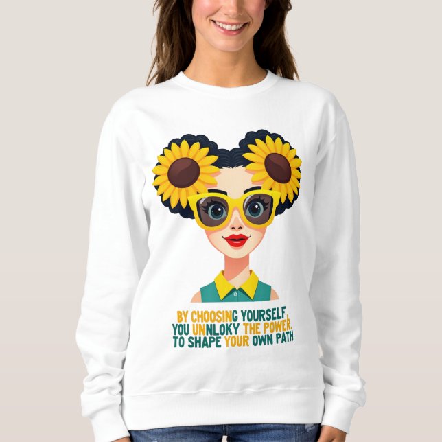 Camiseta Sweatshirt Inspiracional de Capa Longa (Frente)