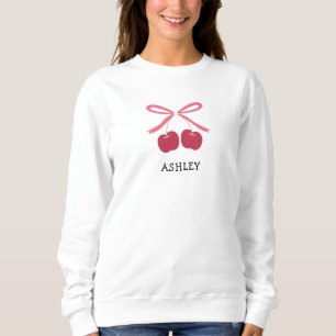 Camiseta Sweatshirt Laço Doce Cereja Ilustração Fofa