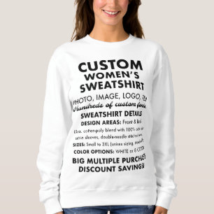 Camiseta Sweatshirt personalizada feminina - 9 cores