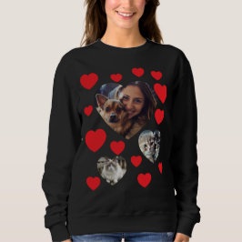 Camiseta Sweatshirt personalizável de Pet Lover com Coração