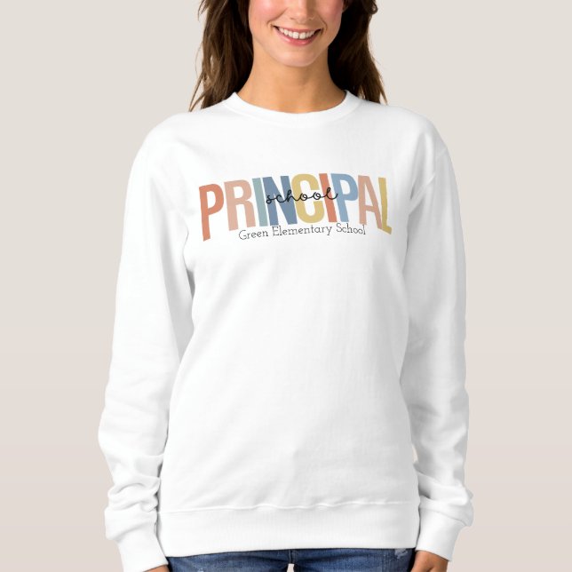 Camiseta Sweatshirt Principal Da Escola Personalizada (Frente)
